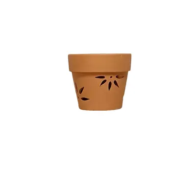 Red Clay Orchid Pot with Cutout Side Wall, Breathable, Hanging Design - 7