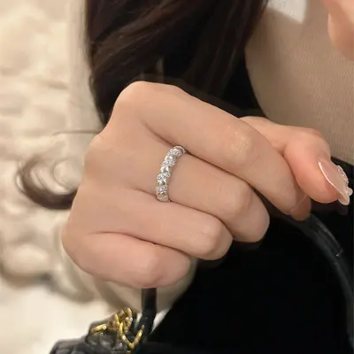 S925 gümüş zirkon yüzük kadın, antika stil - 12