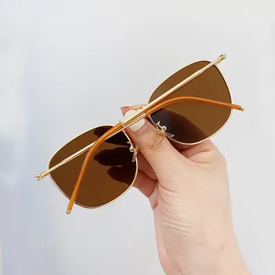 Qianai polarisierte Sonnenbrille, eckige Metallfassung, UV-Schutz - 5