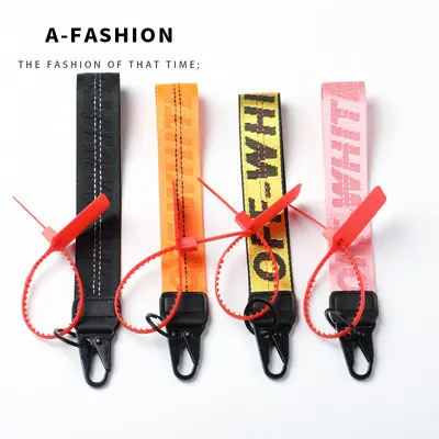 OFF-WHITE Canvas Keychain with Embroidered Letter
