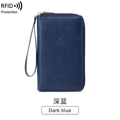 Cross-Border 2023 New RFID Long Passport Holder Ticket Storage Document Bag Multifunctional Travel Zipper Passport Bag - 10