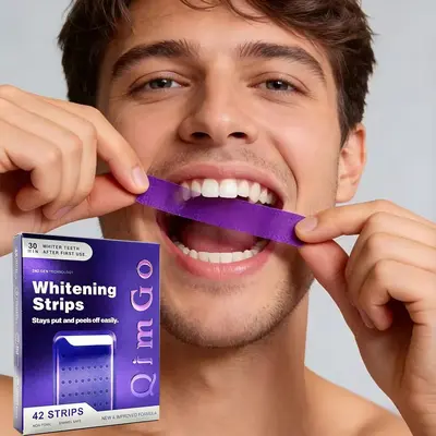 V34 Purple Teeth Whitening Strips, Yellow Stain Removal Dry Strips