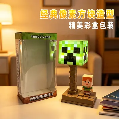 Minecraft Themed Glowing Night Light for Kids' Room and Desk