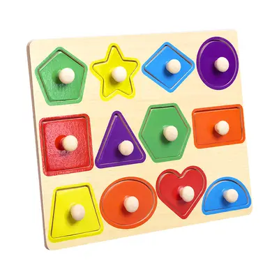 Montessori Erken Öğretim Ahşap El Kavrama Tahtası Bebek Puzzle Yapboz Çocuk Bilişsel Hayvan Meyve Ahşap Şekil Eğitici Oyuncak