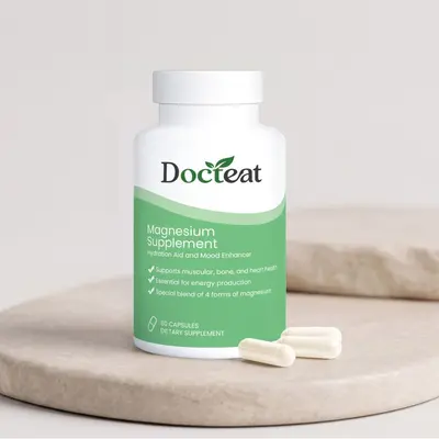 DOCTEAT Magnesium Energy Support Capsules Enhance Athletic Performance, Supplement Energy, Gentle Ingredients, Easy to Absorb