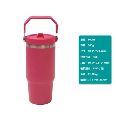 20oz paslanmaz çelik termos bardak, taşınabilir kulplu - 13