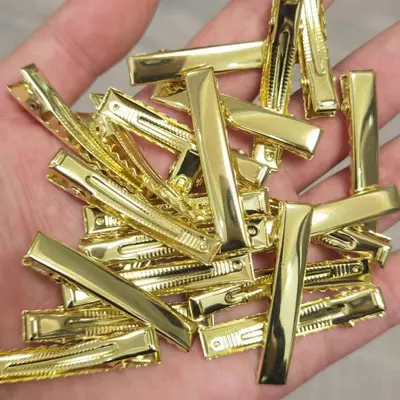 Guangzhou yapımı kalınlaştırılmış kare klip altın ördek gagası klipsi saçları çekmez ve solması kolay değil Kore tarzı DIY saç aksesuarları toptan - 9