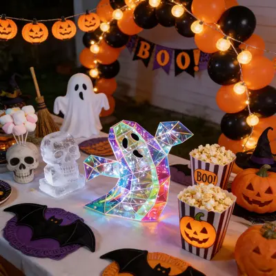 Glowing Short-Arm Ghost Night Light for Halloween and Easter Party Decoration