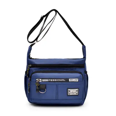 Men's Large Capacity Sporty Messenger Bag, Letter Print Crossbody - 9
