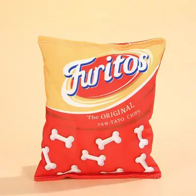 Simulated Potato Chip Plush Pet Toy with Squeaker for Dogs and Cats - 8