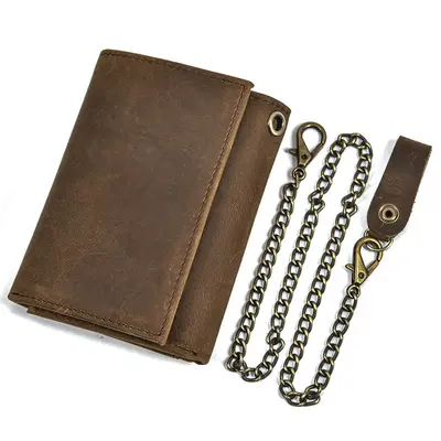 Men's Genuine Leather Wallet, Crazy Horse Leather, Multiple Card Slots - 5