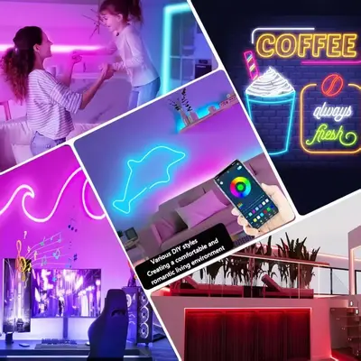 5V Flexible Color-Changing LED Strip Light Set, USB, Bluetooth