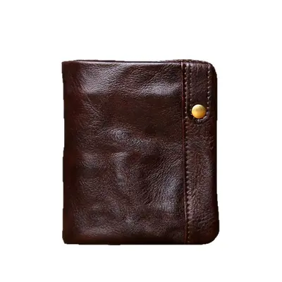 Genuine Leather Short Wallet, Top-Grain Cowhide, Vegetable-Tanned - 6