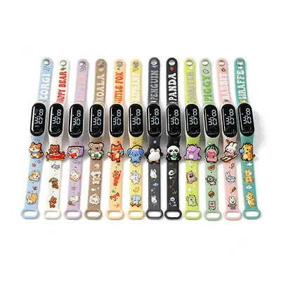 Cute Figure Print Waterproof Touch LED Electronic Bracelet Watch