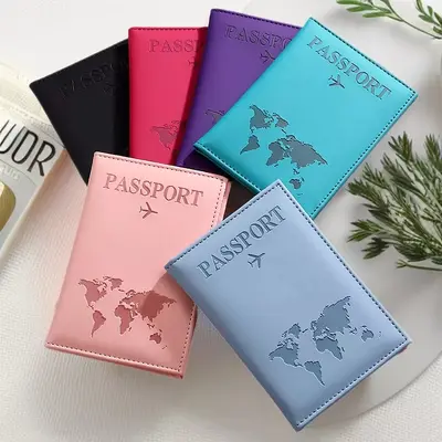 New Best-Selling Cross-Border Passport Protective Case PU Passport Holder Airplane Ticket Holder Stock Wholesale Direct from Factory Passport Bag