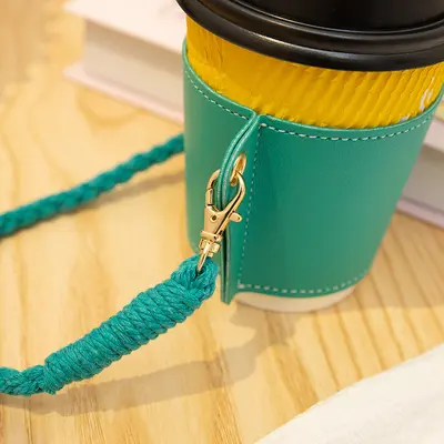 Lederhülle für Becher, isolierend und hitzebeständig, für Kaffee- und Milchteebecher