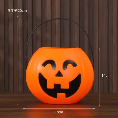 Halloween Pumpkin Bucket Lantern, Handheld Candy Bucket for Children - 9
