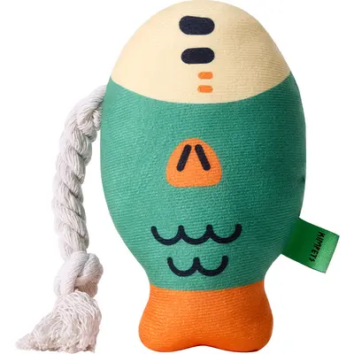 Squeaky Dog Toy, Realistic Fish Design, Cotton Rope, Teeth Cleaning - 6