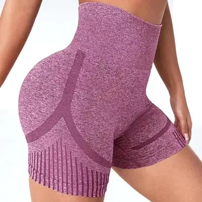 Kadın Dikişsiz Yoga Taytı Şort, Yüksek Bel, Yüksek Elastikiyet, Hızlı Kuruyan