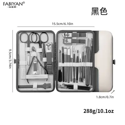 美甲美容28件套不锈钢指甲钳修甲指甲刀修脚挖耳勺修甲工具套装 - 6