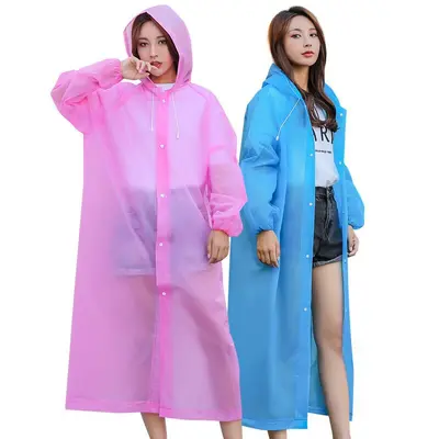 Verdickte elegante EVA-Regenmantel wiederverwendbar für Erwachsene Outdoor-Wandern-Poncho tragbar einteilige EVA-Regenjacke Großhandel