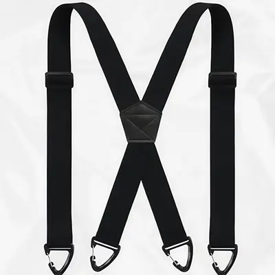 3,8 cm elastik X tip erkek askı, 4 klips