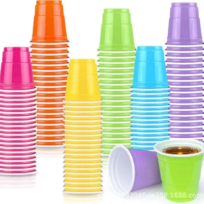 2oz (59 ml) Mini Oyun Kadehi, Baskılı Logo, Çift Renkli, Kartlı Uçak Delikli