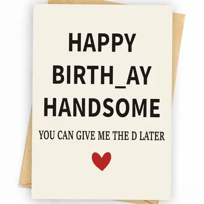 Funny Birthday Card for Husband, Men's Birthday Design - 11