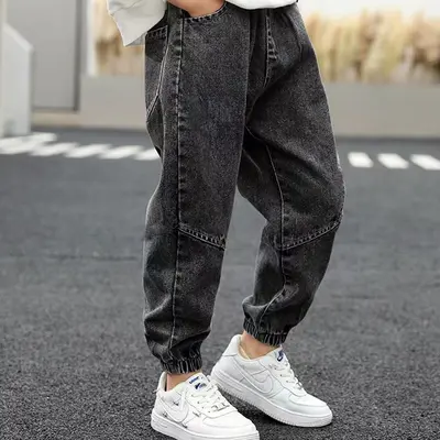 Boys' Autumn Jeans, Leopard Print, Straight-Leg - 8