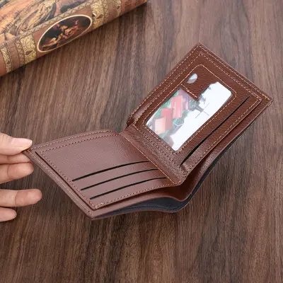 Young Men's Wallet, Geometric Pattern, Ultra-Thin Short Model, Large Capacity - 5