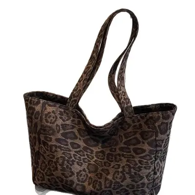 Women's Leopard Print Large Capacity Tote Bag - 6