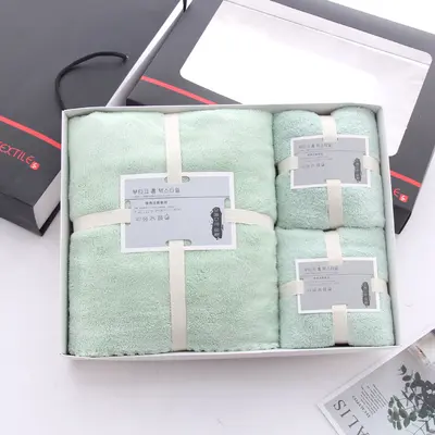 Korallen-Samtbadetuch 3er-Set mit Geschenkbox - 4