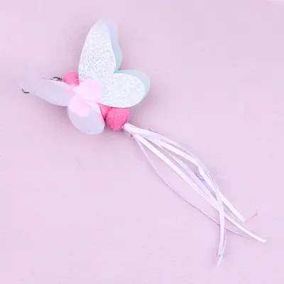 Cat Wand Replacement Heads, Butterfly and Mouse with Feathers - 8