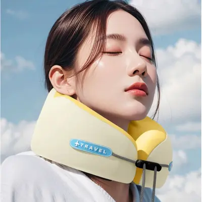 U-shaped memory foam neck pillow, travel, portable - 5