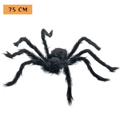 Halloween Realistic Large Spider and Spider Web Decoration Set - 12