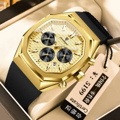 POEDAGAR Herrenuhr, wasserdicht, Chronograph - 13