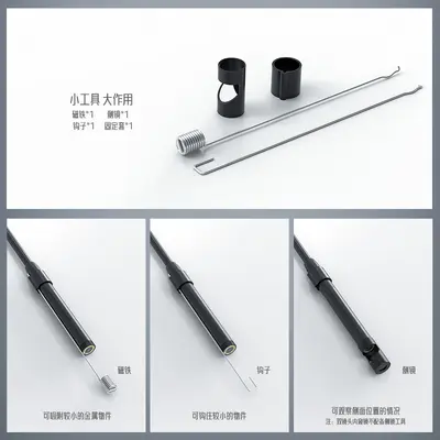 5.5mm手机内窥镜摄像头三合一480P工业汽车检测管道空调双镜头