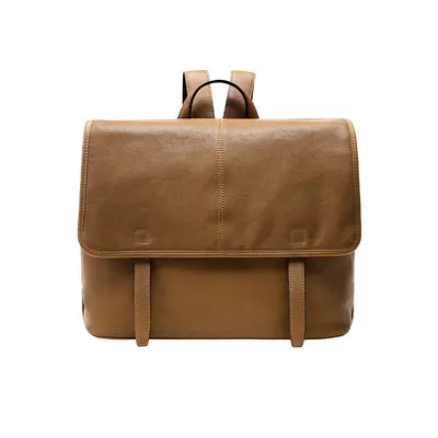 Qiuxin Gegerbtes Lammfell Kuriertasche Horizontal Doppelschulter-Rucksack Große Kapazität Business Commuter Freizeit Rucksack - wie Songka Style - 12