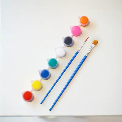 Çocuklar için akrilik boya şeritleri 12 renkli set 6 yapışık sanat boyama boyama DIY alçı bebek suluboya boya