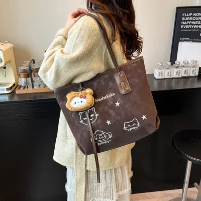Kadın tek omuz çantası, nişe özgü retro tote çanta, kişiselleştirilebilir - 3