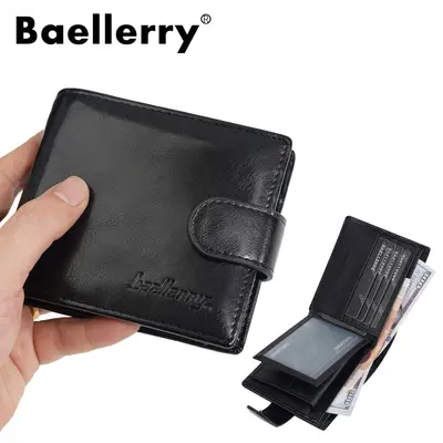 Men's Short Wallet with Multiple Card Slots and Driver's License Holder
