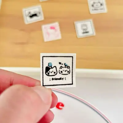 Apple Watch strap, baby clothes, hats, bags, cute fabric label for puppy print decoration stickers.