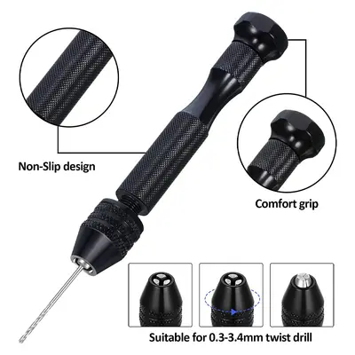 AliExpress TEMU sınır ötesi tedarik siyah mini alüminyum alaşımlı el matkabı 21 adet el büküm matkap seti el yapımı matkap ucu
