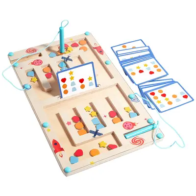 Magnetic Logic Board Game for Children with Four-Color Shapes - 6