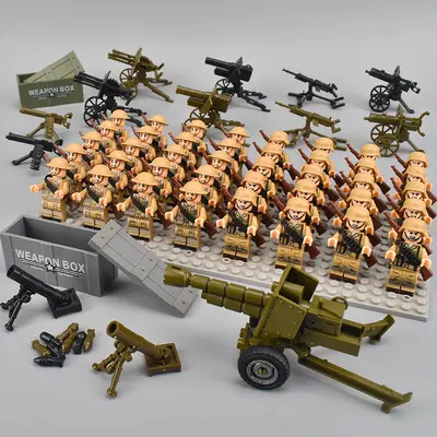 Askeri Serisi Yapı Blok Minifigür Seti, Asker ve Polis Figürleri - 5
