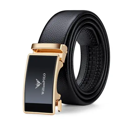 Paul Belt Luxury Leather Belt for Men, Genuine Leather Automatic Buckle Belt, Plain Business Style Alloy Soft Leather Men's Belt - 9