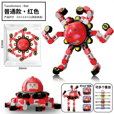 Deformable Light-Up Fidget Spinner Educational Stress Relief Toy - 11