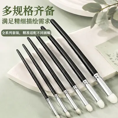 Wool art brush set black handle acrylic oil gouache painting brushes