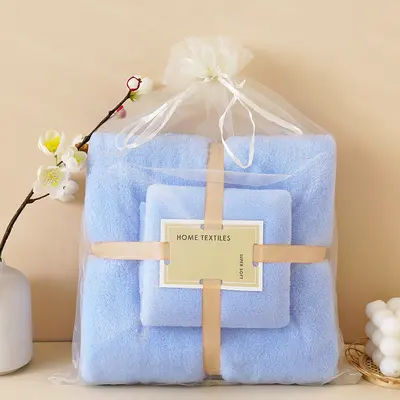 Mercan velvet towel mother-child set, more absorbent than pure cotton bath towel, two-piece set, soft and skin-friendly bath towel. - 8