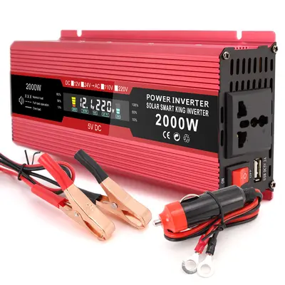 KFZ-Wechselrichter 12V/24V auf 220V mit LCD-Display, 500W-2000W - 5